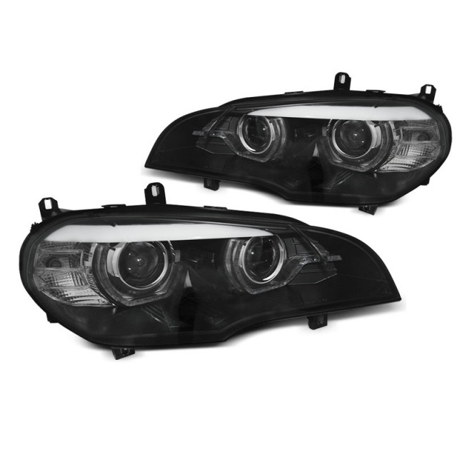 Phares À LED Yeux D'Ange Noir AFS pour BMW X5 E70 2007-2013 a 1 294,39 € LPBMN8 chez CAROU TUNING