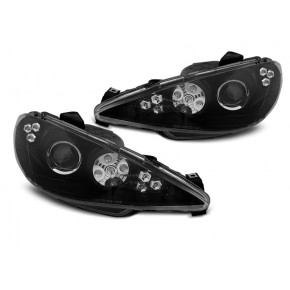 Yeux d'ange noirs LED pour Peugeot 206 2002 a 296,00 € LPPE51 chez CAROU TUNING