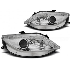 PHARES DE JOUR CHROME avec INDICATEUR LED s'adapte à SEAT IBIZA 6J 06.08-12 a 528,45 € LPSE33 chez CAROU TUNING