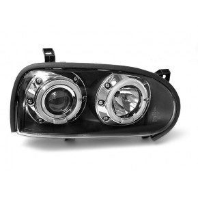 PHARES ANGEL EYES NOIRS s'adaptent à VW GOLF 3 09.91-08.97 a 271,02 € LPVW10 chez CAROU TUNING