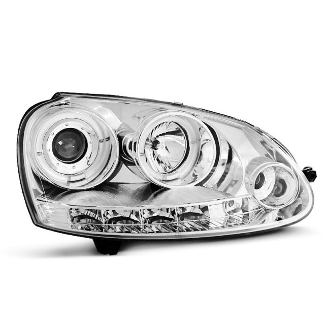Phares Angel Eyes Chrome Avant pour VW Golf 5 10.03-09 a 362,16 € LPVWB7 chez CAROU TUNING