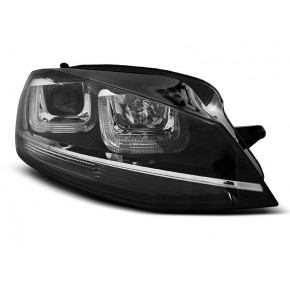 Phares U-LED Noirs Avec Ligne Chrome Avant pour VW Golf 7 2011-2017 a 686,95 € LPVWM1 chez CAROU TUNING
