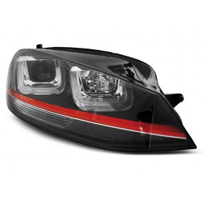 Phares U-LED Noirs Sport avec Ligne Rouge pour VW Golf 7 12-17 a 686,95 € LPVWM2 chez CAROU TUNING