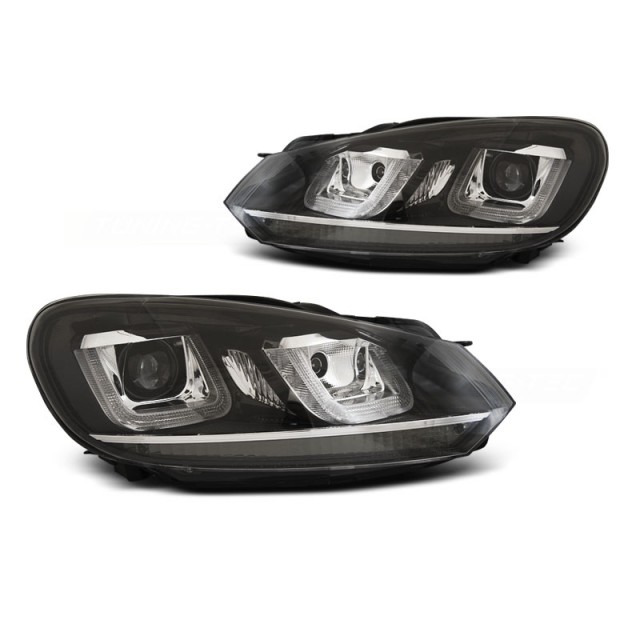Phares U-LED DRL Noir Chrome pour VW Golf 6 2008-2012 a 596,73 € LPVWP3 chez CAROU TUNING