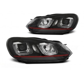 Phares U-LED DRL Noir Ligne Rouge pour VW Golf 6 2008-2012 a 596,73 € LPVWP5 chez CAROU TUNING