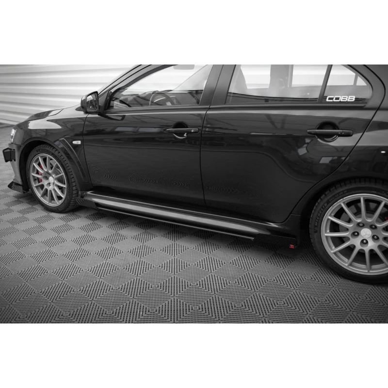 Street Pro Side Skirts Diffusers + Flaps Mitsubishi Lancer EVO X a 482,39 € uniw-MILA10EVOCNC-SD2B+SF1G*21869 chez CAROU TUNING