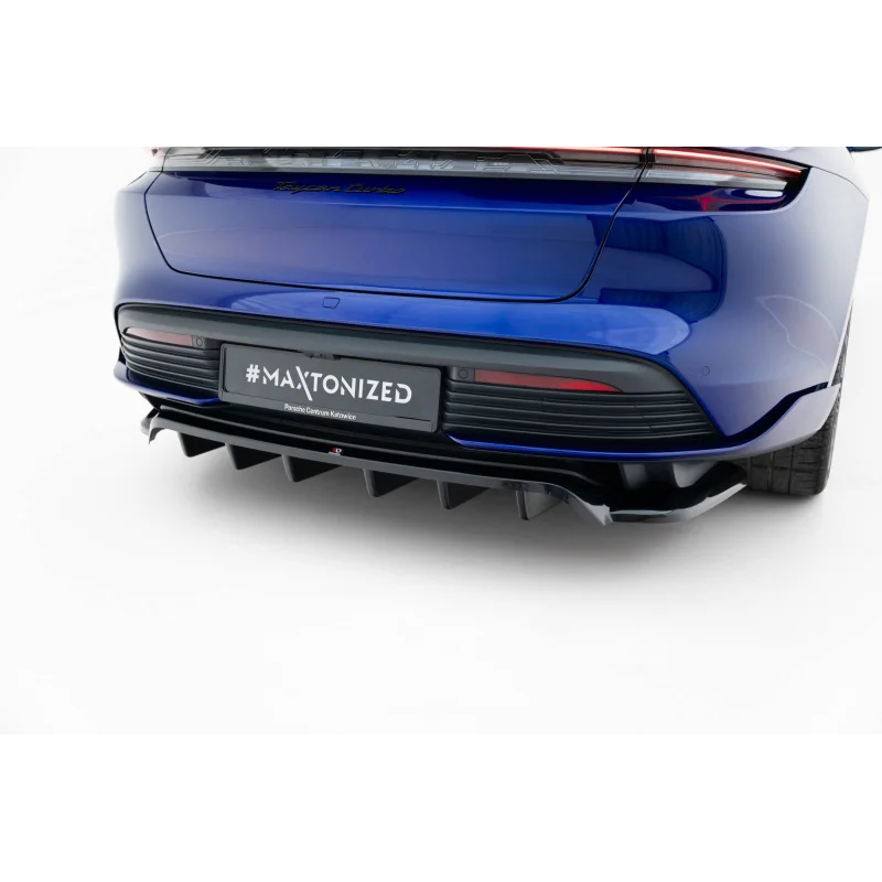 Rear Splitter (with vertical bars) Porsche Taycan Turbo S Mk1 a 526,82 € uniw-PO-TAY-1-TURBO-S-RD1G+RD2G*22124 chez CAROU TUNING