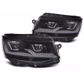 HEADLIGHTS FULL LED BLACK CHROME SEQ DRL fits VW T6 15-19HEADLIGHTS FULL LED BLACK CHROME SEQ DRL fits VW T6 15-19