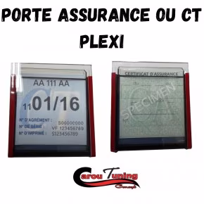 Support Porte certificat d'assurance simple neutre fond noir a 15,00 € CERTIPLEXIFN chez CAROU TUNING