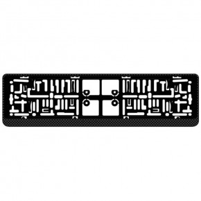 Support plaque immatriculation style carbone