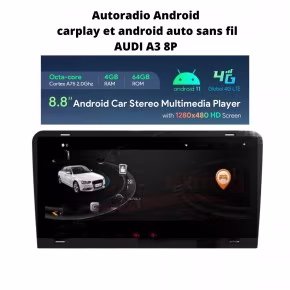Autoradio Android 11 Audi A3 8P carplay android auto a 590,00 € chez CAROU TUNING