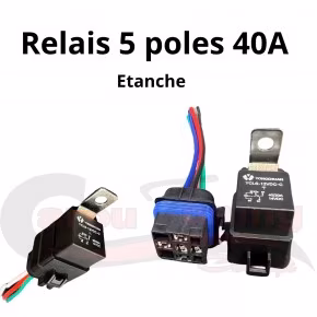 Porte Relais étanche IP66 12V 40A 5 broches qualité Professionnel a 10,00 € R5PIP66 chez CAROU TUNING