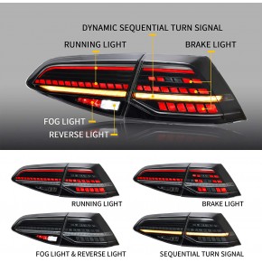 Feux Arrière Fumés À LED Plug and Play pour VW Golf MK7 2013-2019 a 529,00 € chez CAROU TUNING